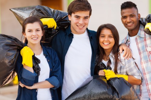 Clean and organized construction site post builders waste removal in Queens Park