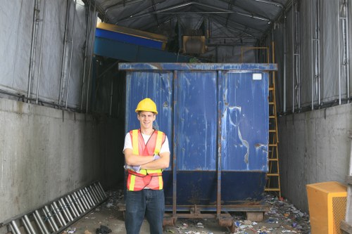Professional team sorting metal and plastic waste